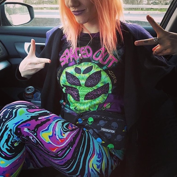 iHeartRaves Tops - Spaced Out Tye Dye Alien Shirt by Teen Hearts